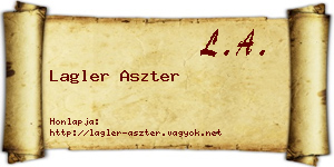 Lagler Aszter névjegykártya